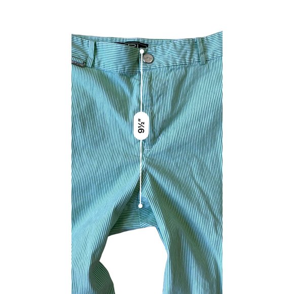 Lauren Ralph Lauren Active Bermuda Shorts Womens 10 Green White Seersucker Prepp - Picture 6 of 8